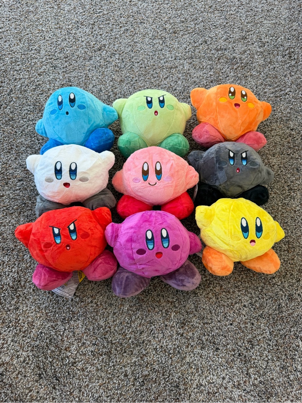 9pc Kirby plushy bundle brand new stuffed toys red purple pink yellow blue red